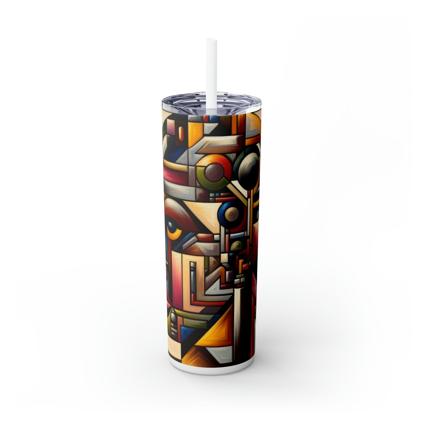 "My Cubist Reflection" - The Alien Maars® Skinny Tumbler with Straw 20oz Cubism