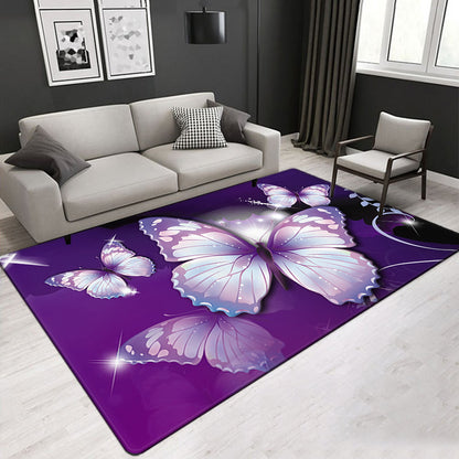 Tapis de sol de salon imprimé fleur-oiseau 3D