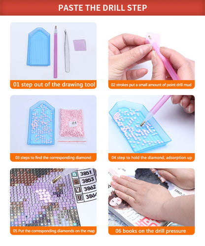 Pintura de diamantes con bordado de estrellas, punto de cruz, kit para hacer mosaicos, costura cuadrada completa, patrón de decoración del hogar DIY