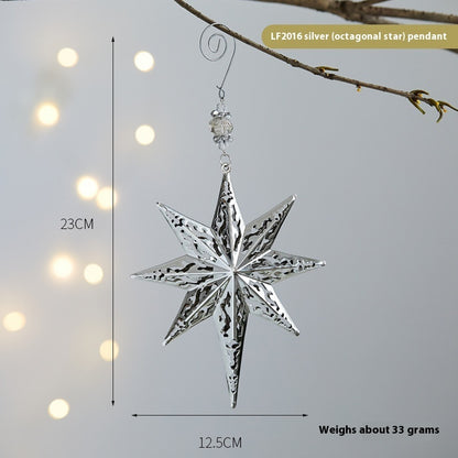 Christmas Three-dimensional Snowflake Decoration Diy Christmas Tree Bell Wrought Iron