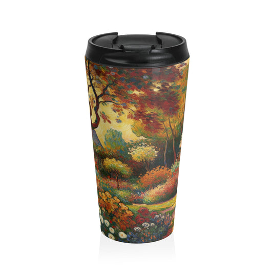 "Fauvist Garden Oasis" - The Alien Stainless Steel Travel Mug Fauvism Style