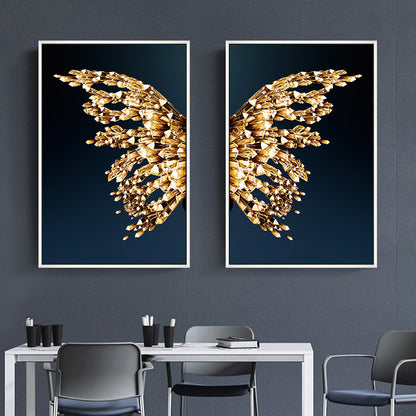 Golden butterfly wings decorative painting