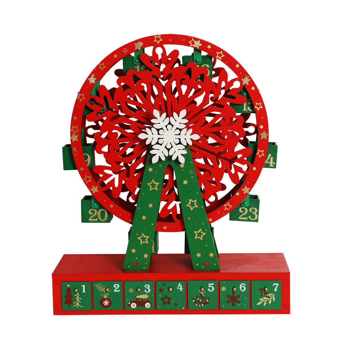 Christmas Ferris Wooden Ferris Wheel Wheel Countdown Calendar Ornaments Decorative Gift