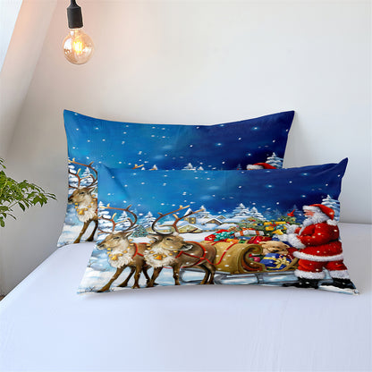 Digital Printed Three-piece Set Christmas Santa Claus Christmas Tree Snowman