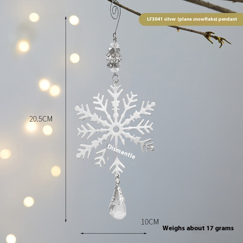 Christmas Three-dimensional Snowflake Decoration Diy Christmas Tree Bell Wrought Iron