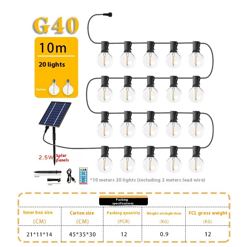 Solar Retro Outdoor Camping Atmosphere Halloween Decorative String Lights