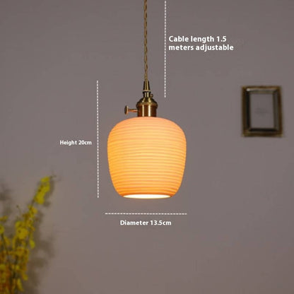 Japanese Style Nordic Brass Ceramic Pendant Light