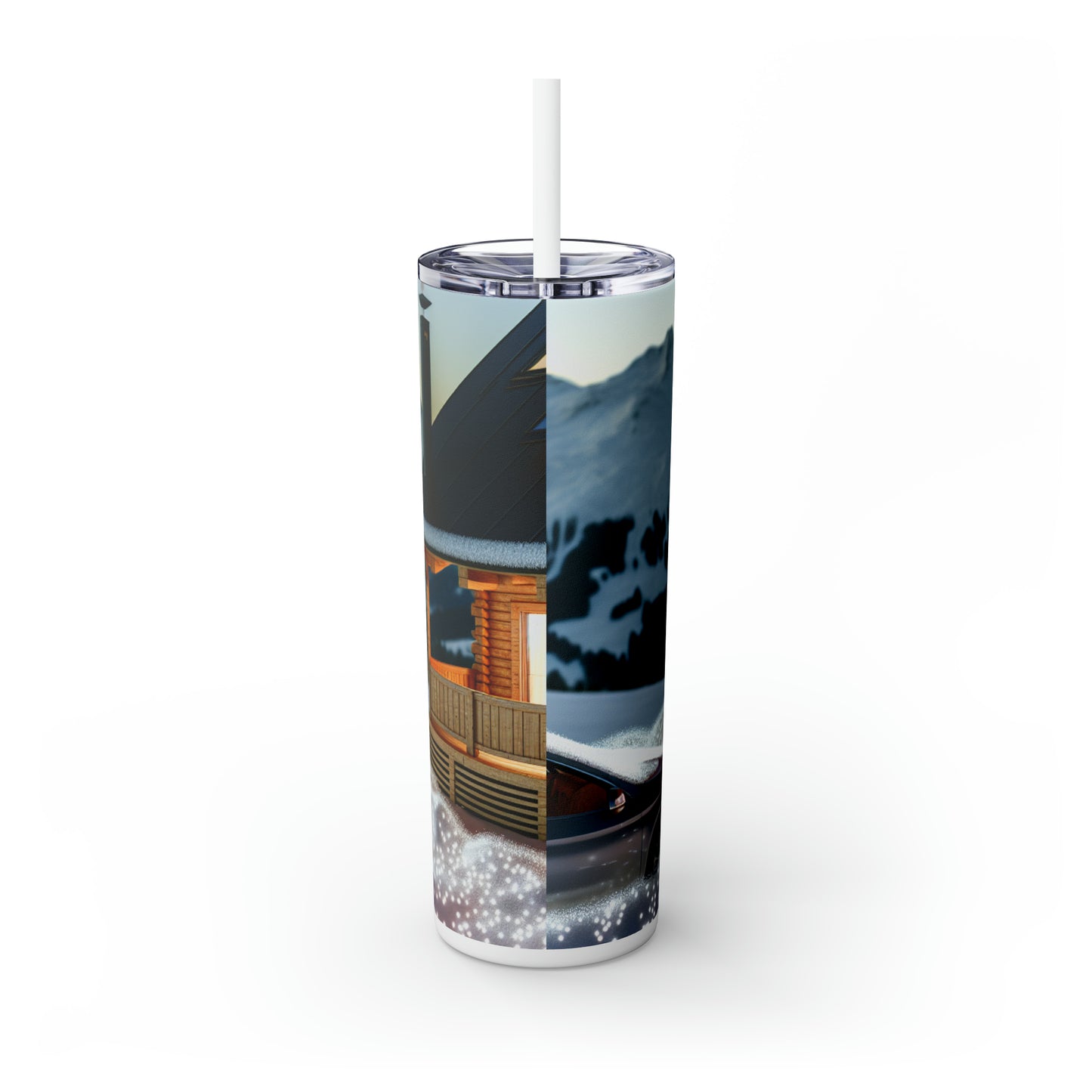 « Winter Hideaway » - The Alien Maars® Skinny Tumbler avec paille 20oz Style photoréalisme