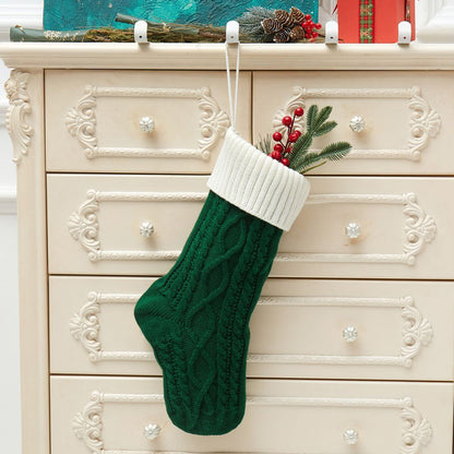 Knitted Christmas Decorations Wool Socks Gift Bag