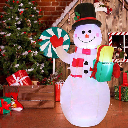 Luces LED navideñas brillantes, muñeco de nieve inflable, árbol de Papá Noel, decoración para jardín y patio al aire libre