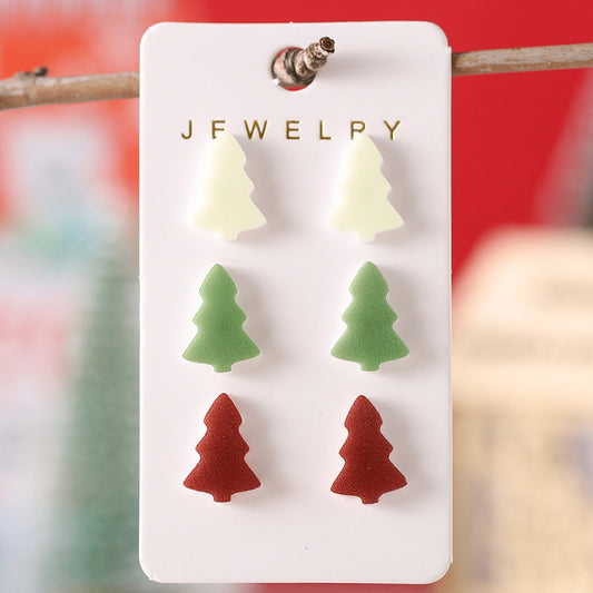 Christmas Christmas Tree Acrylic Earrings Suit