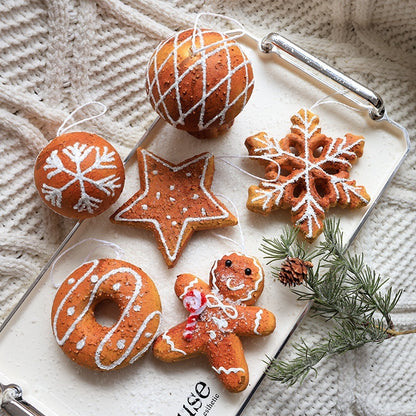 Pendentif boule de Noël en pain d'épice Ins Style pour sapin de Noël, ornements de célébrités Internet à faire soi-même