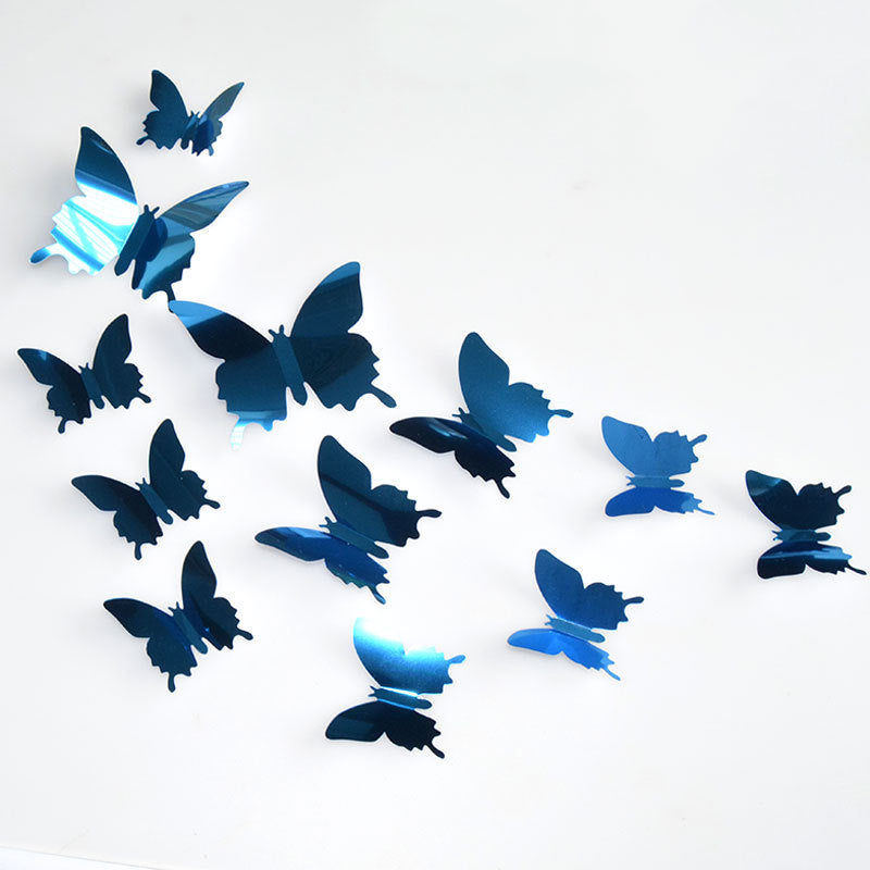 Three-dimensional Mirror Butterfly Wall Stickers Wedding Holiday Decoration Stickers