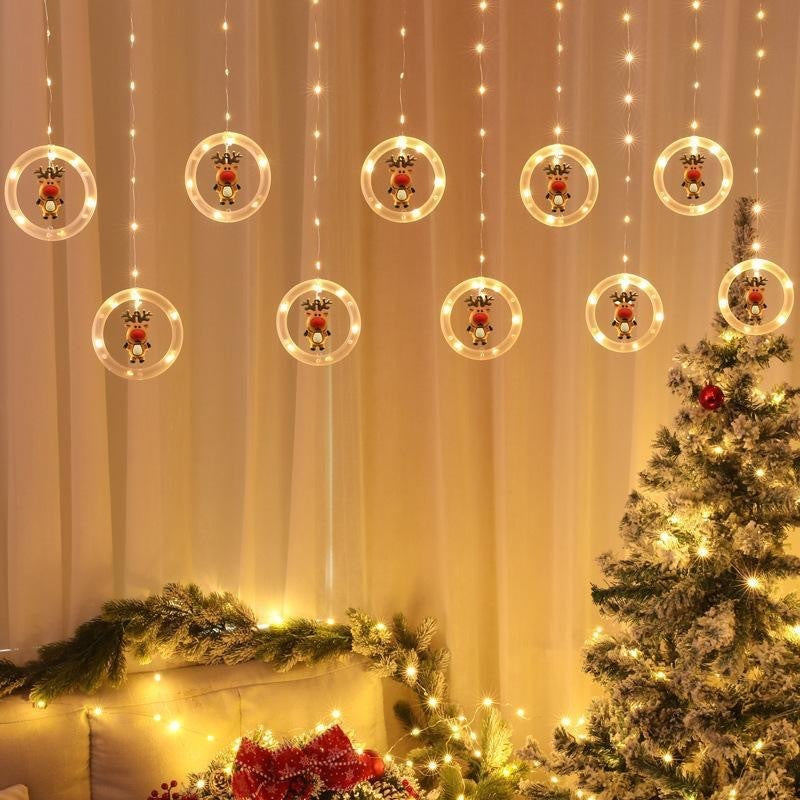 Guirlande lumineuse décorative pour sapin de Noël avec rideau XINGX