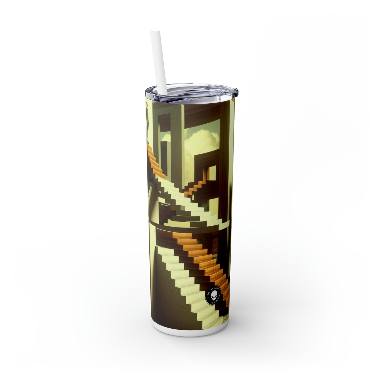 "The Stairway to Paradox" - The Alien Maars® Skinny Tumbler with Straw 20oz