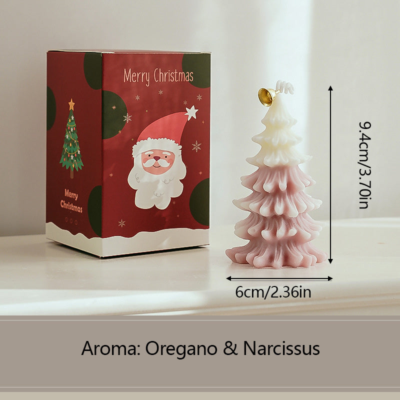 Merry Christmas Candle 3D Xmas Tree Shaped Aromatherapy Candles Ornaments Navidad New Year Party Home Decor Xmas Gift