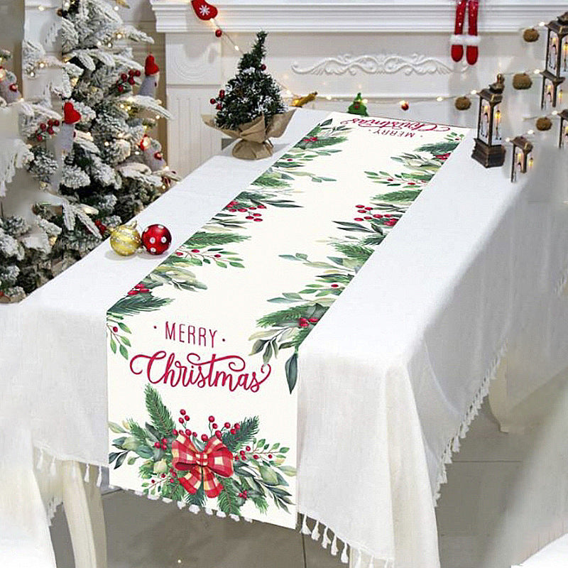 Christmas Tree Printing Waterproof Dyed Tablecloth