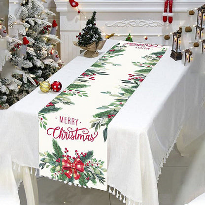 Christmas Tree Printing Waterproof Dyed Tablecloth