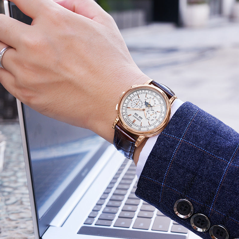 Montre décontractée d'affaires mécanique automatique étanche pour hommes