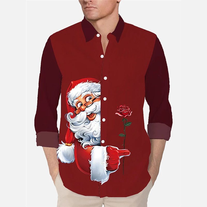 Chemise à revers avec impression numérique 3D en forme de sapin de Noël