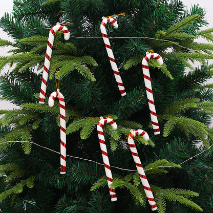 Muletas para árbol de Navidad, adornos de utilería, 6