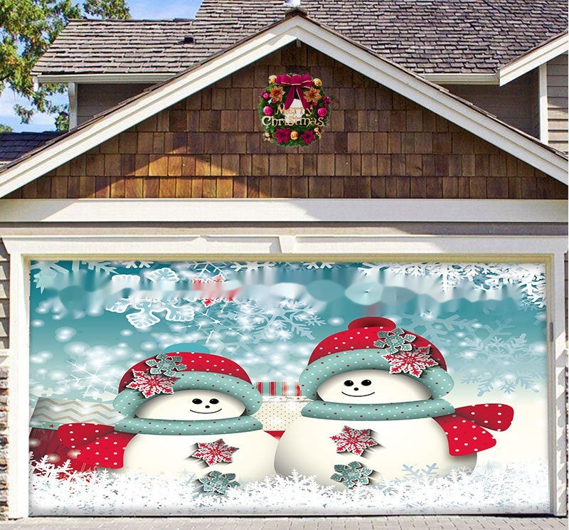 Christmas Background Fabric Garage Door Decoration Holiday Party Banner Amazon Tapestry