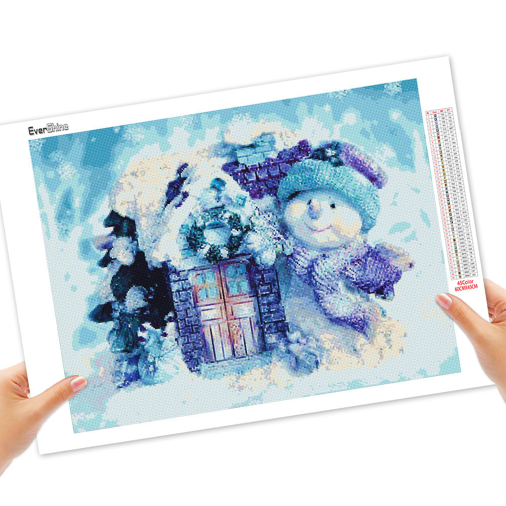 Colorful Diamond Snowman Cross Stitch Diamond Art Winter Home Decoration