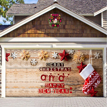 Christmas Background Fabric Garage Door Tapestries Cloth Decoration