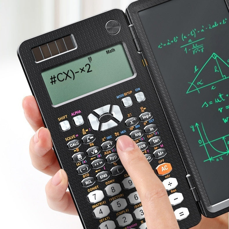 Calculatrices scientifiques pliables 2 en 1, tablette d'écriture manuscrite, fonction d'apprentissage, calculatrice scientifique de bureau pliable