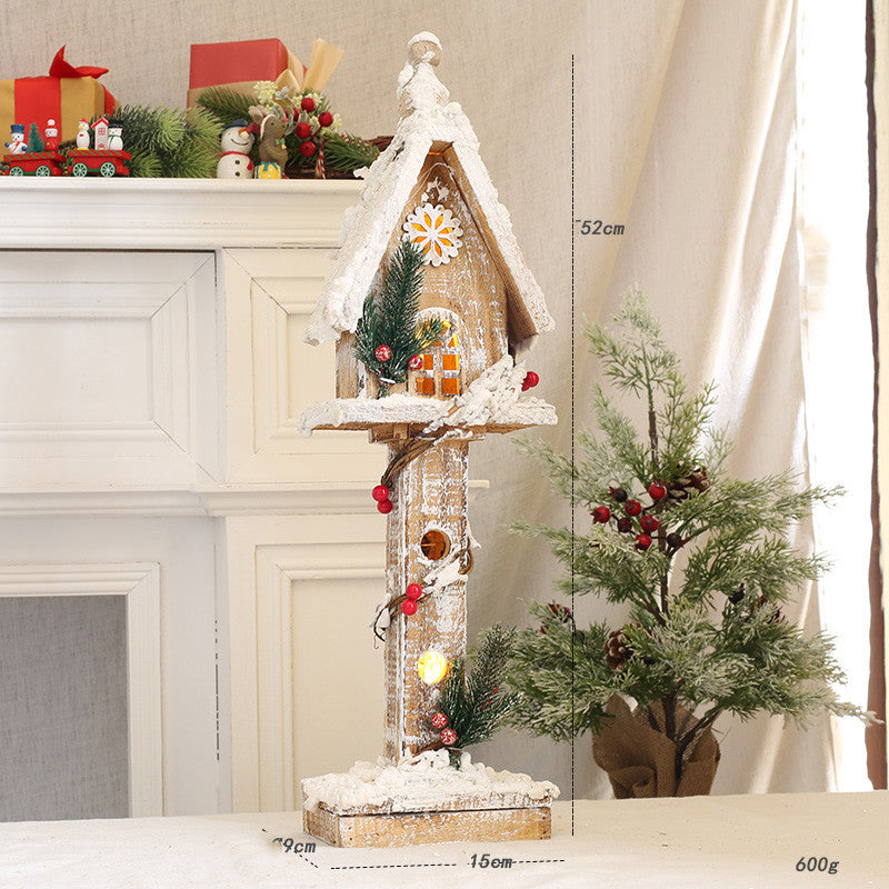 Christmas Luminous Wooden Street Lamp Decoration Ornaments