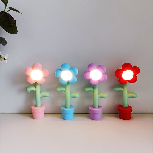 Sunflower Table Lamp Children's Cream Glue Handmade Accessories Luminous Toys