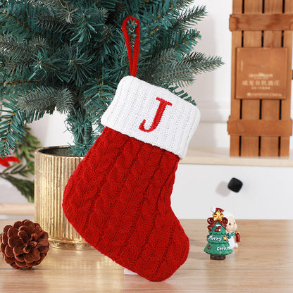 Chaussettes de Noël en laine tricotée avec pendentif en forme d'arbre de Noël décoratif et créatif