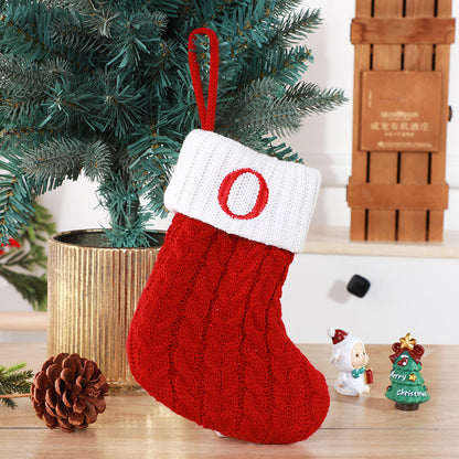 Chaussettes de Noël en laine tricotée avec pendentif en forme d'arbre de Noël décoratif et créatif