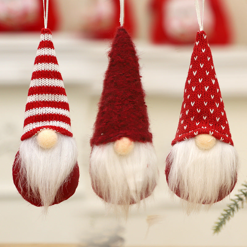 Bonnet tricoté Forêt Maison de retraite Arbre de Noël Poupée Pendentif