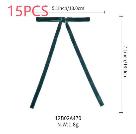 Lot de 12 bandes de velours avec nœud et décoration pour sapin de Noël