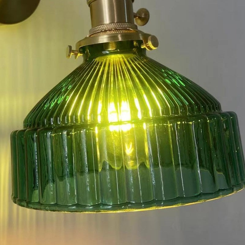 Nordic Retro Brass Glass Chandelier