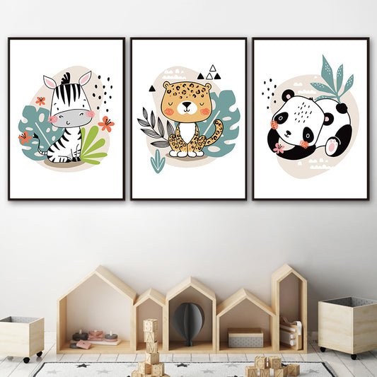 Lindos carteles e impresiones escandinavos con estampado de animales para decoración de habitaciones.