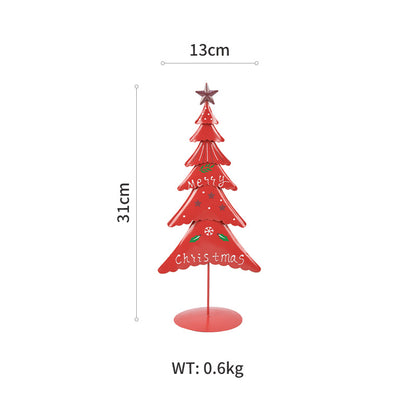 Petites décorations de fenêtre d'arbre de Noël en tôle métallique pour la maison