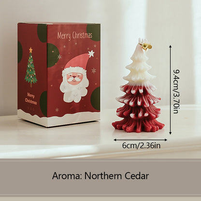 Merry Christmas Candle 3D Xmas Tree Shaped Aromatherapy Candles Ornaments Navidad New Year Party Home Decor Xmas Gift