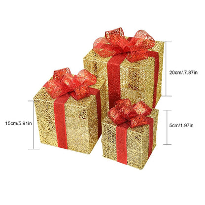 Christmas wrought iron gift box three-piece set