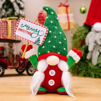 Cute Christmas Tree With Knitted Curved Hat