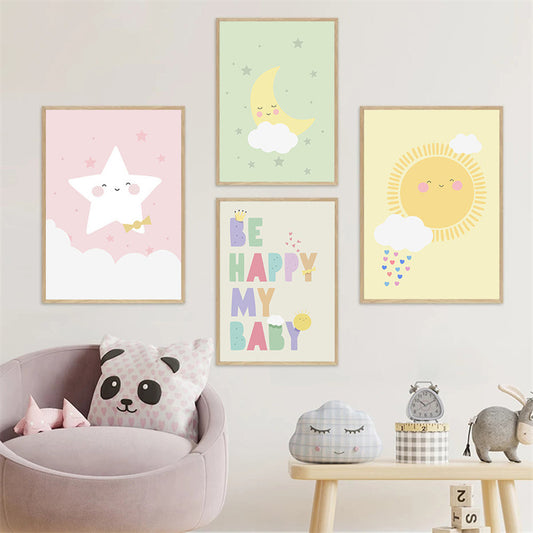 Póster decorativo de pintura en lienzo para dormitorio infantil