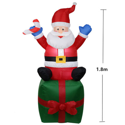 Inflatable Doll Night Light Merry Christmas Outdoor Santa Claus New Year Decoration Garden Soldier Toys Arrangement Props