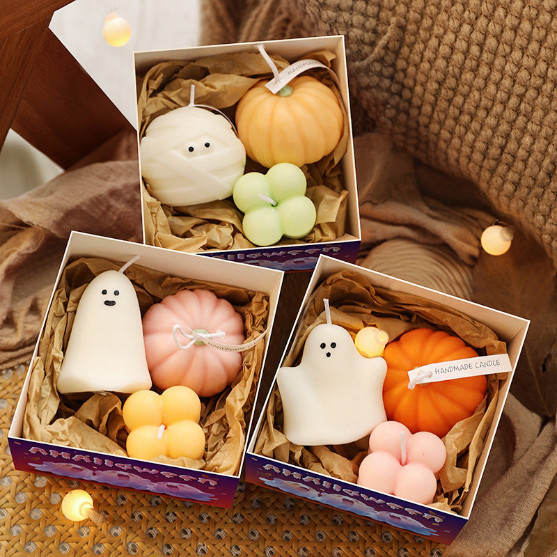 Cartoon Halloween Pumpkin Ghost Aromatherapy Candle Set