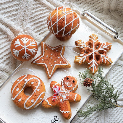 Pendentif boule de Noël en pain d'épice Ins Style pour sapin de Noël, ornements de célébrités Internet à faire soi-même