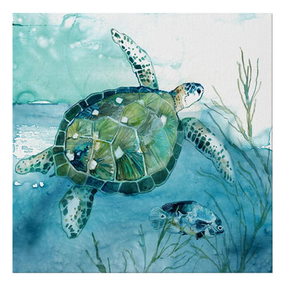 Peinture sur toile de tortue, affiche d'art mural