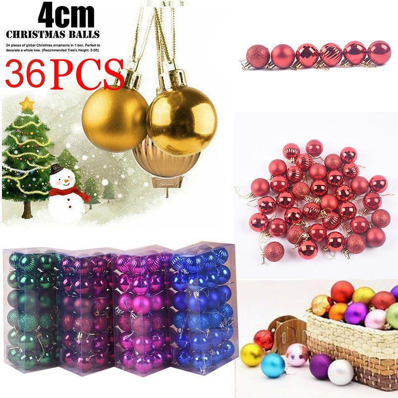 Coffret complet de 36 boules de Noël colorées