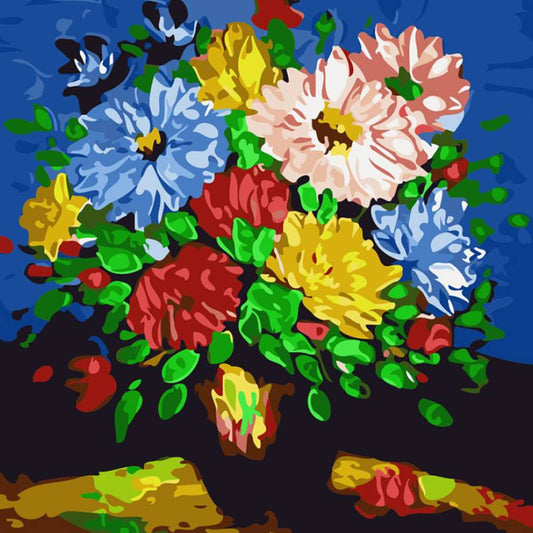 Pintura al óleo digital Flores sin marco