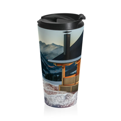 "Winter Hideaway" - The Alien Stainless Steel Travel Mug Photorealism Style