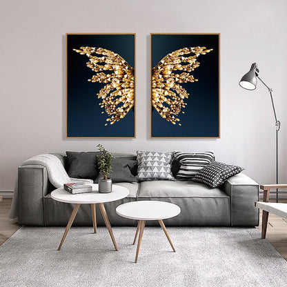 Golden butterfly wings decorative painting